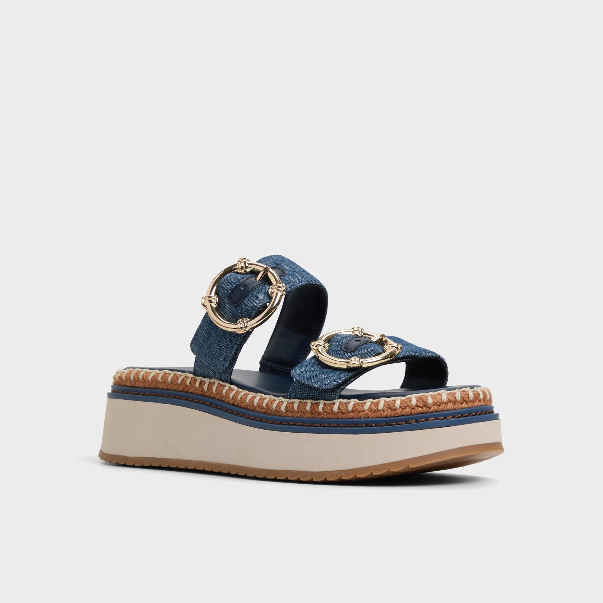 Kaeithien Dark Blue Women's Platform sandals - Slide sandal