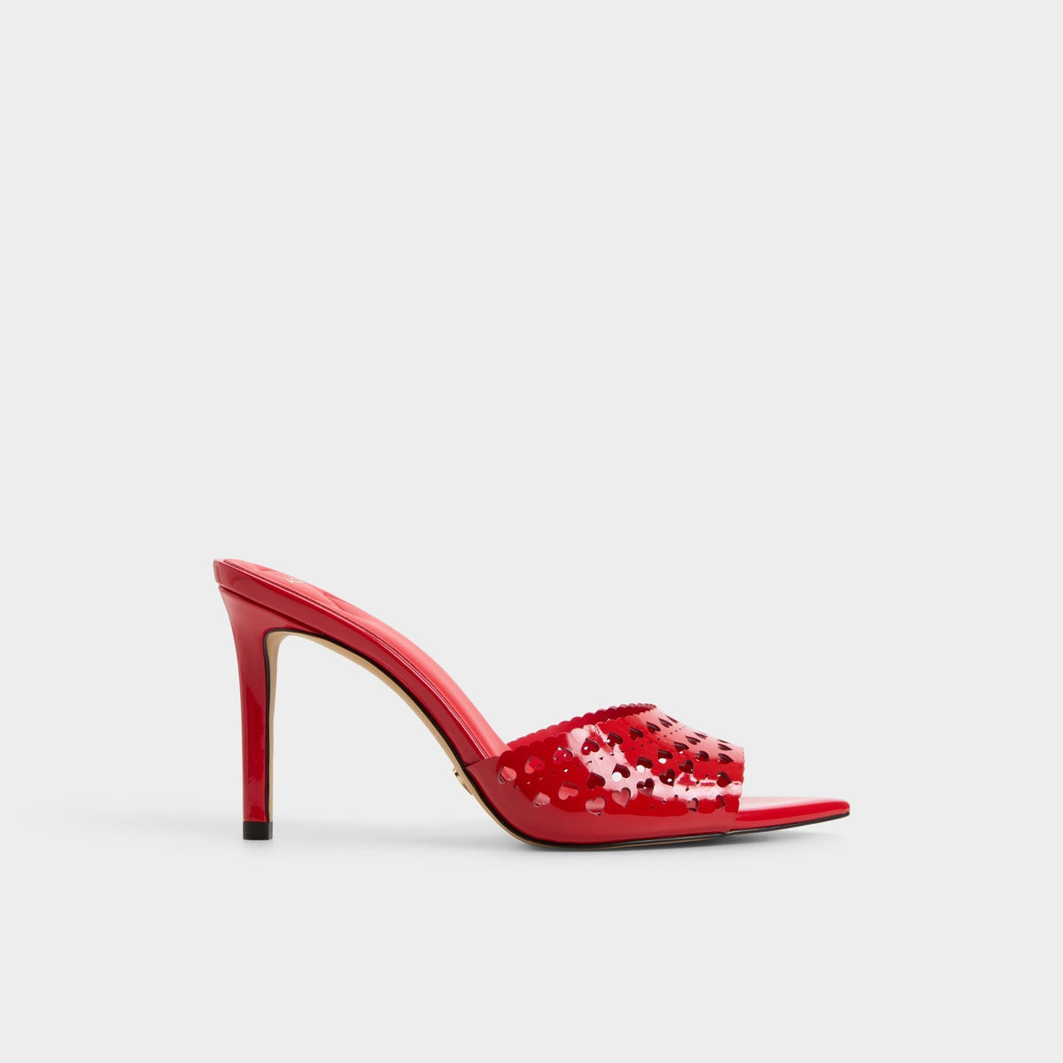 Stiletto heel Lovemule in Medium Red - Heeled mule