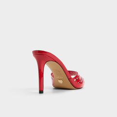 Stiletto heel Lovemule in Medium Red - Heeled mule