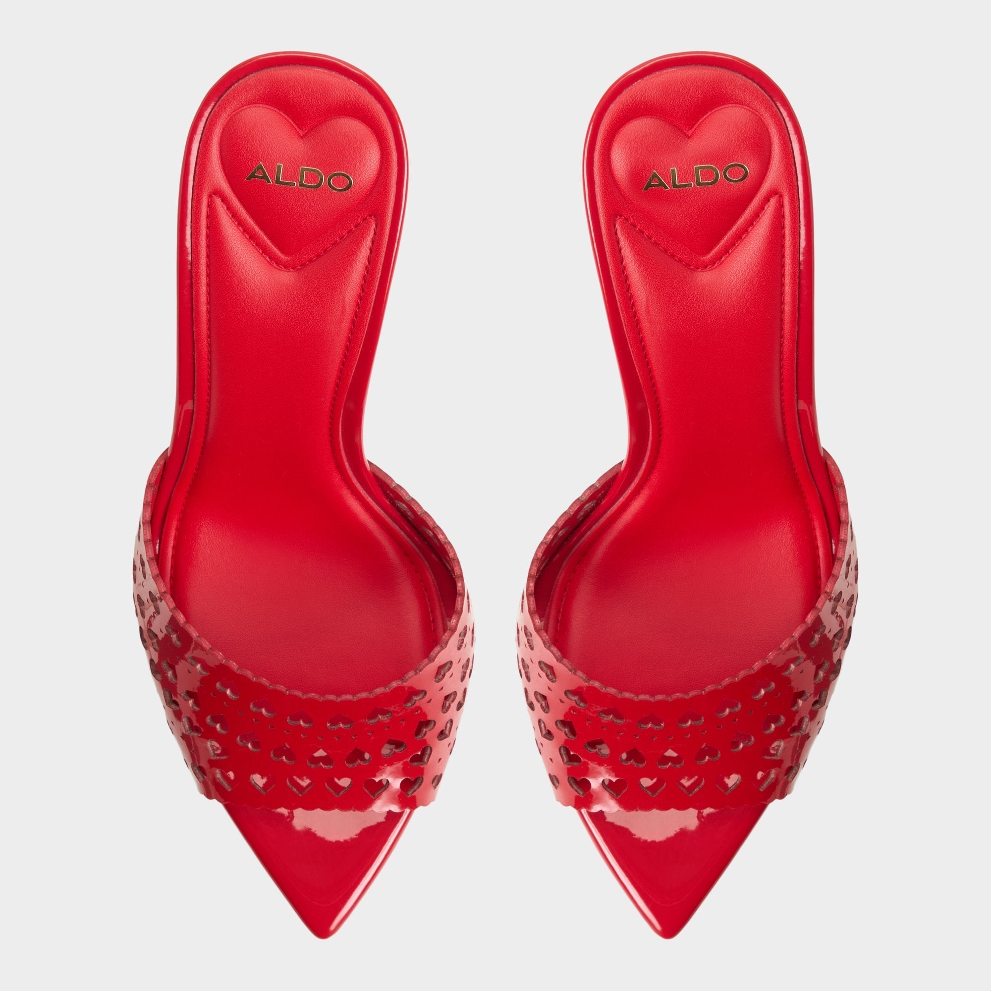 Stiletto heel Lovemule in Medium Red - Heeled mule