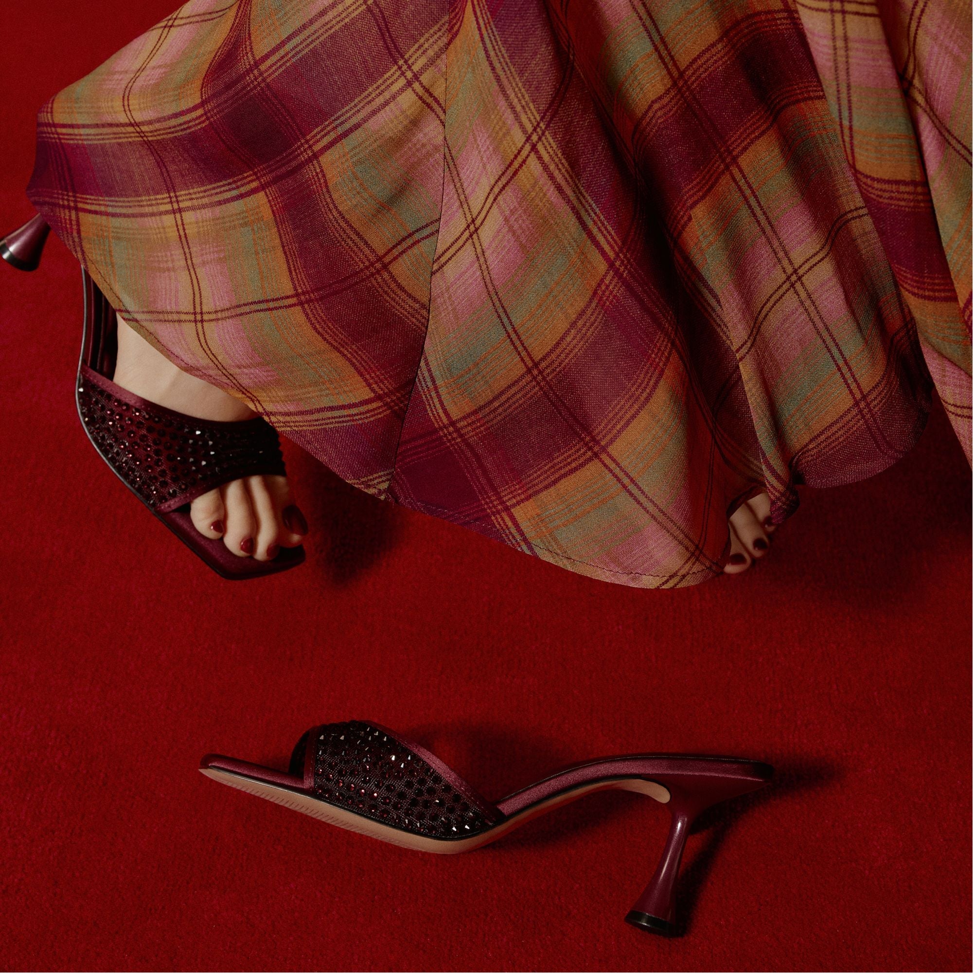 Agatha in Bordo - Heeled mule