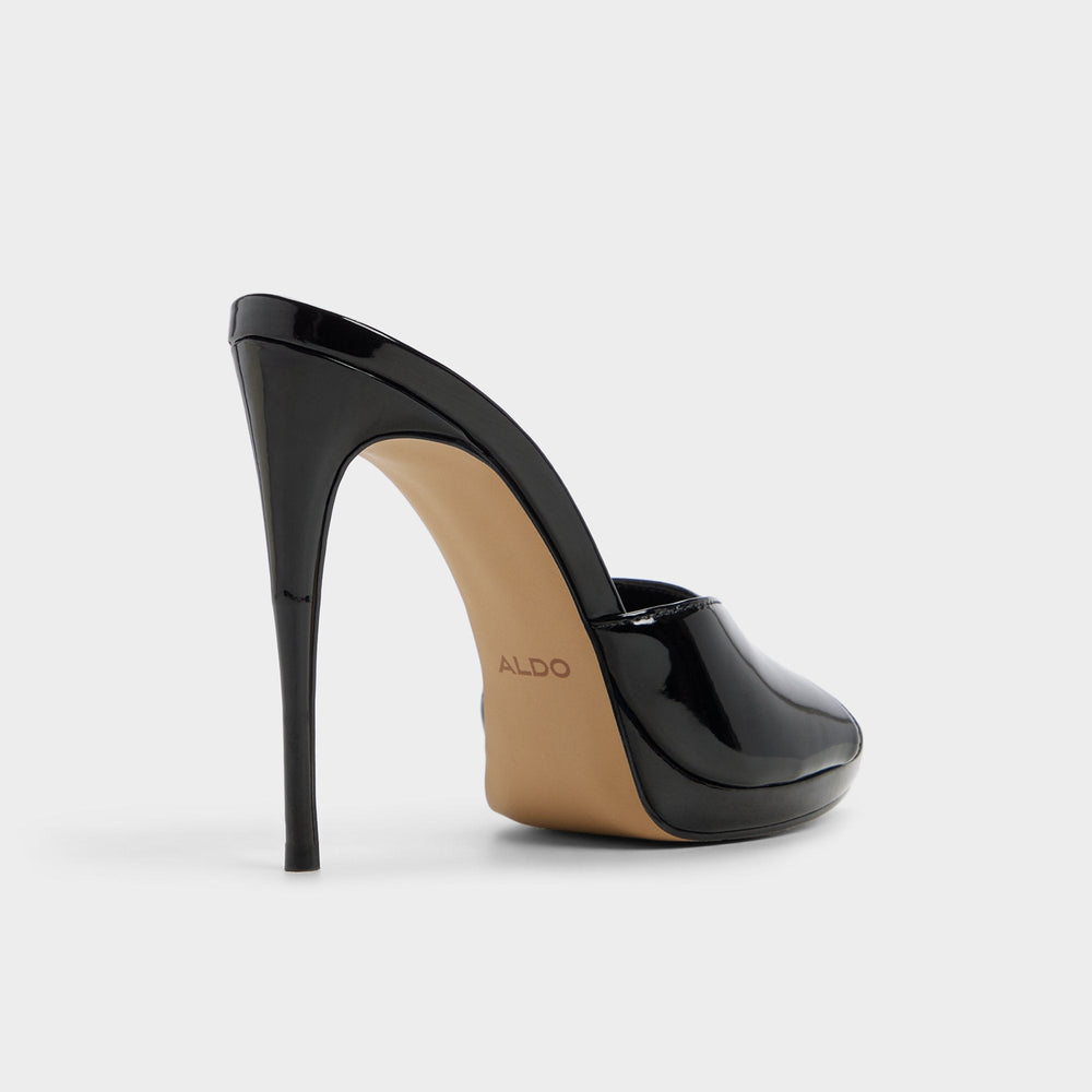 Platform Rivieraa in Black - Heeled mule