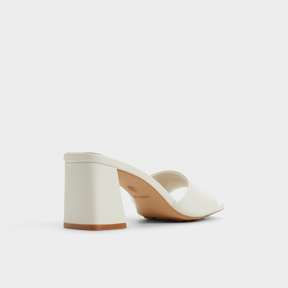 Block heel Tisha White Women's Heeled mules - Heeled mule