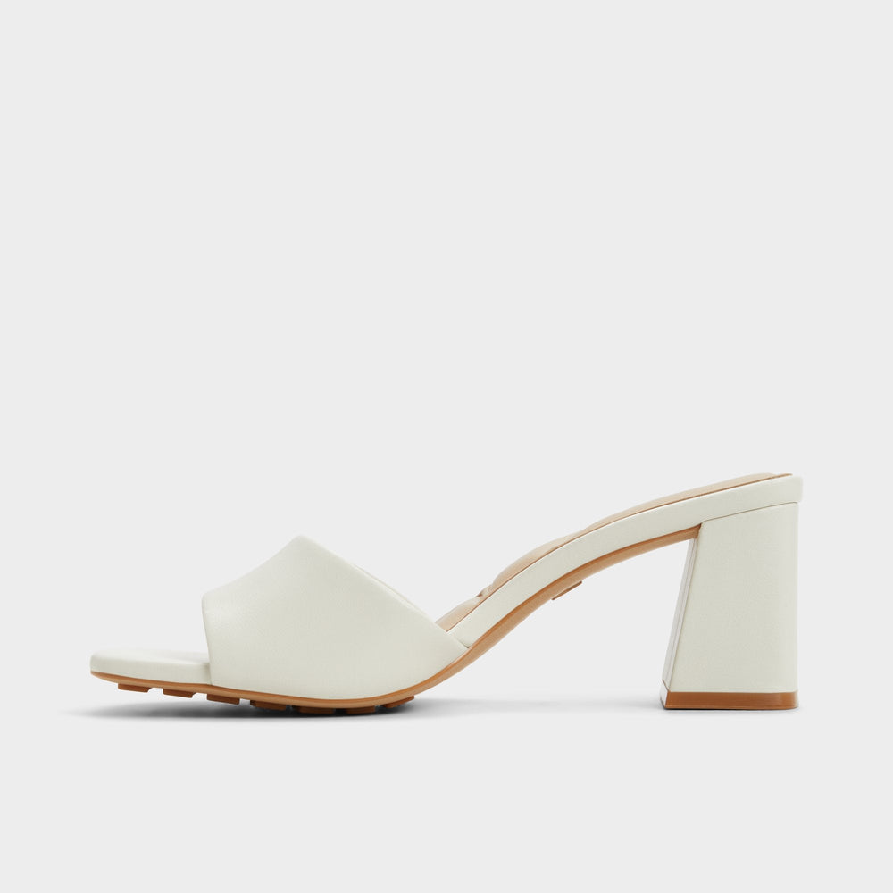 Block heel Tisha White Women's Heeled mules - Heeled mule