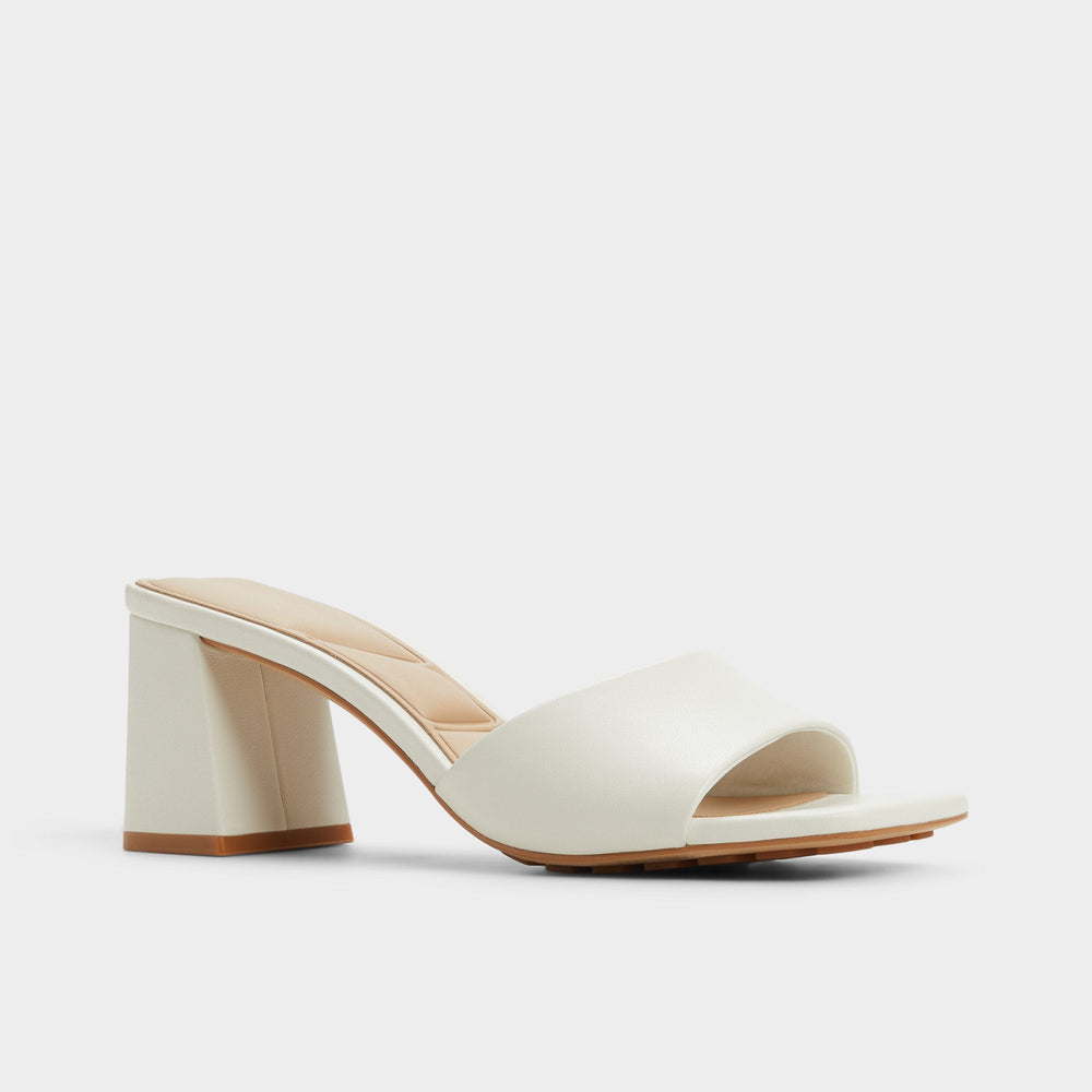 Block heel Tisha White Women's Heeled mules - Heeled mule