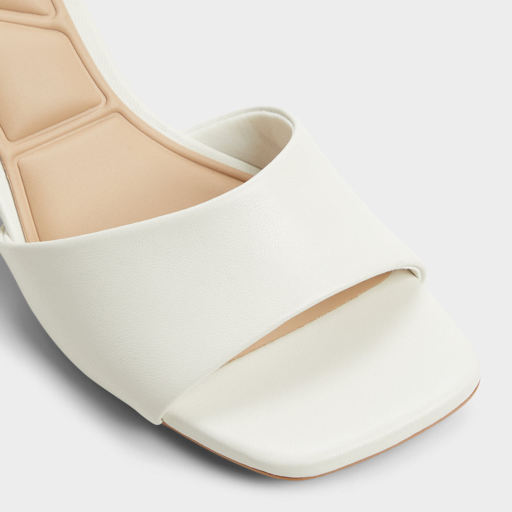 Block heel Tisha White Women's Heeled mules - Heeled mule