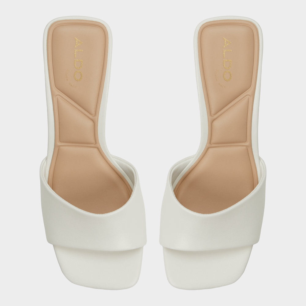 Block heel Tisha White Women's Heeled mules - Heeled mule