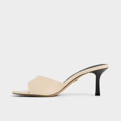 Annaberaen in Light Beige - Heeled mule Stiletto heel