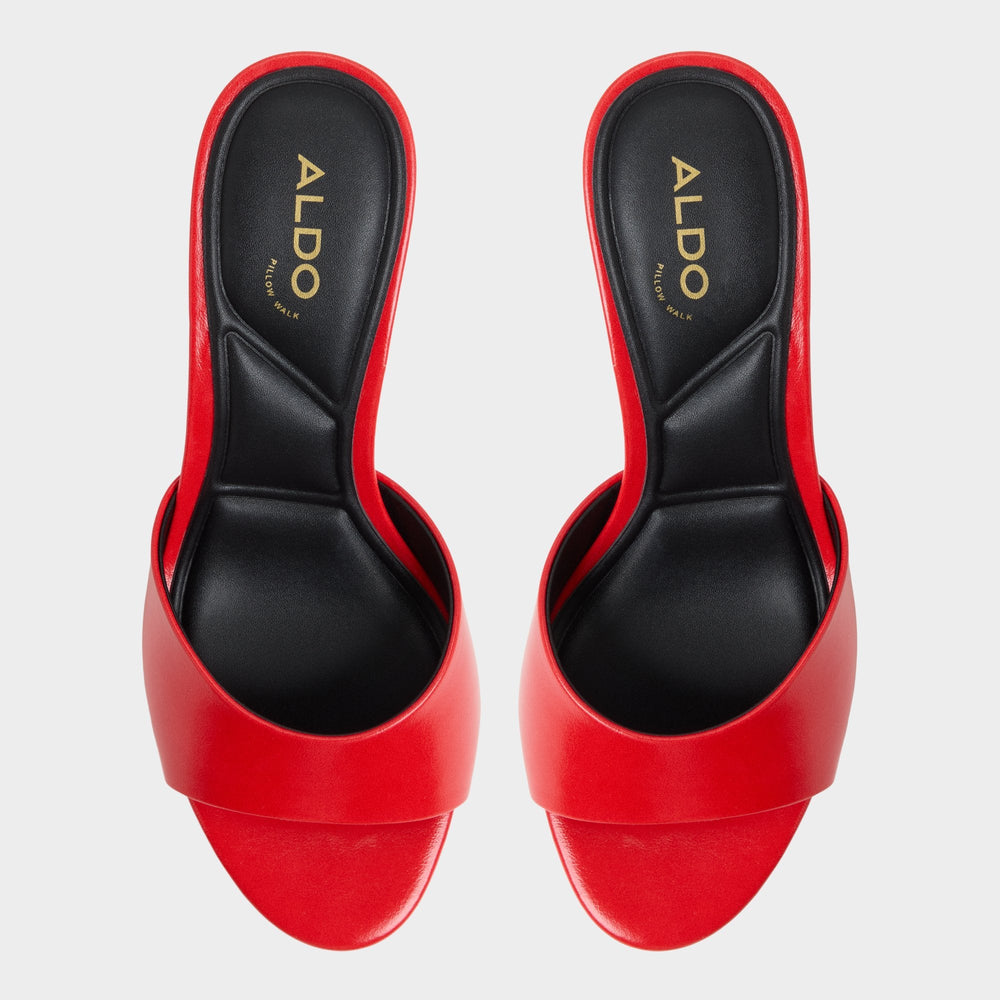 Annaberaen in Bright Red - Heeled mule Stiletto heel