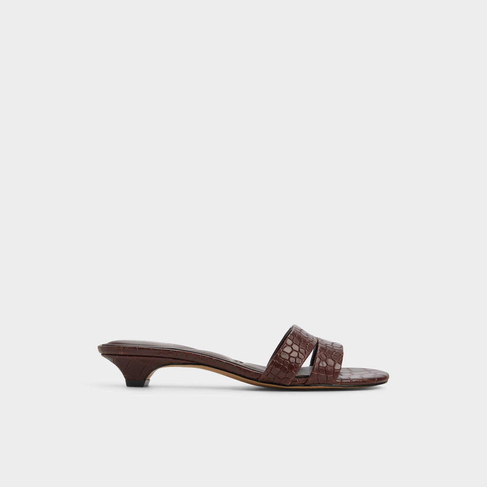 Scarletta Dark Brown Women's Heeled mules - Heeled mule Kitten heel