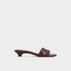 Scarletta Dark Brown Women's Heeled mules - Heeled mule Kitten heel