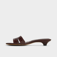 Scarletta Dark Brown Women's Heeled mules - Heeled mule Kitten heel