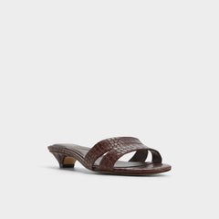 Scarletta Dark Brown Women's Heeled mules - Heeled mule Kitten heel
