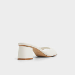 Aneky in White Bone - Heeled mule Block heel