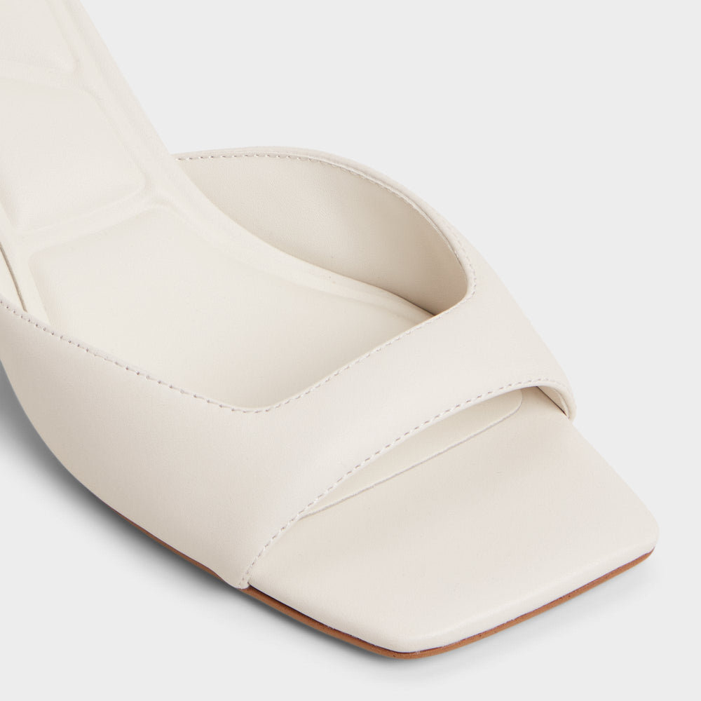 Aneky in White Bone - Heeled mule Block heel