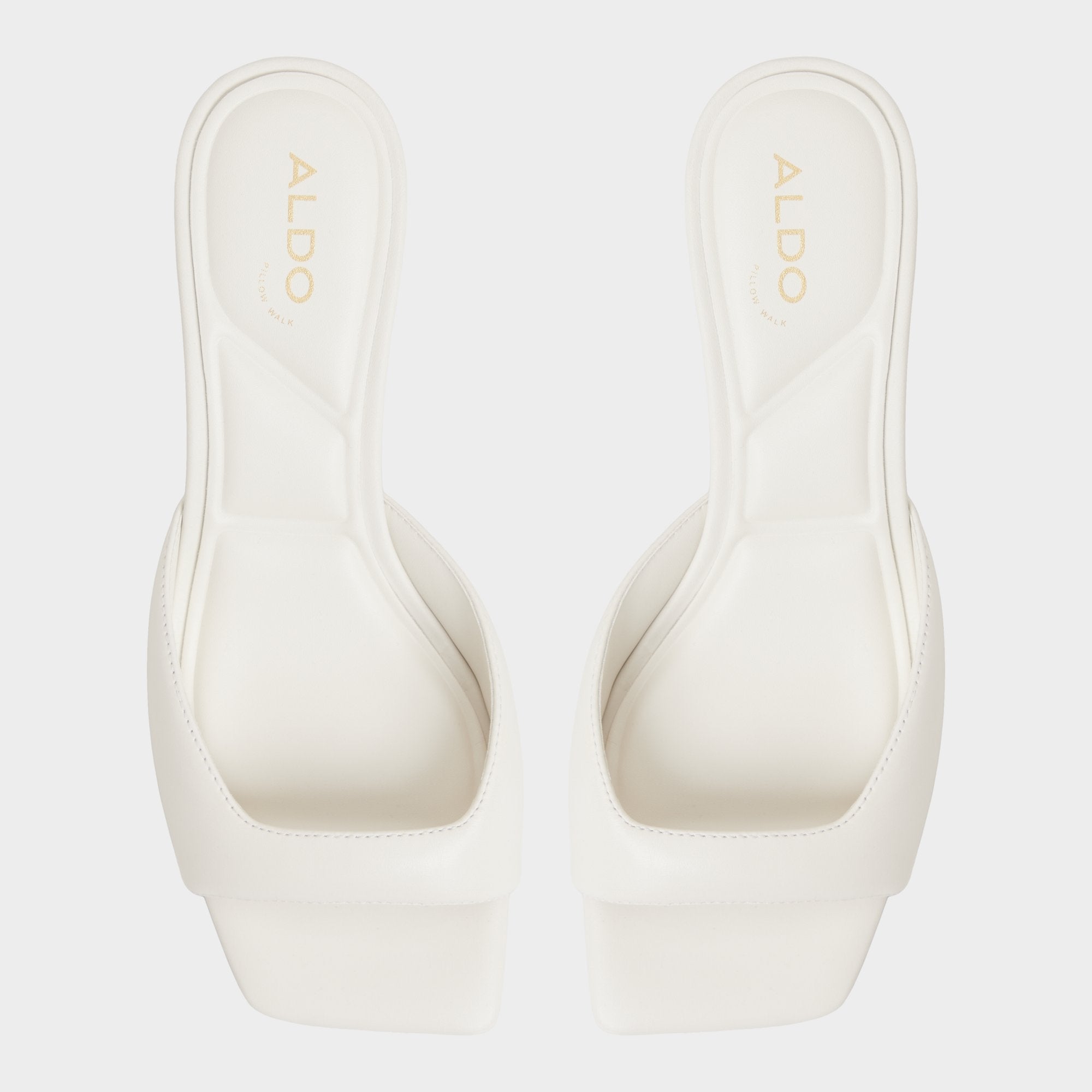 Aneky in White Bone - Heeled mule Block heel