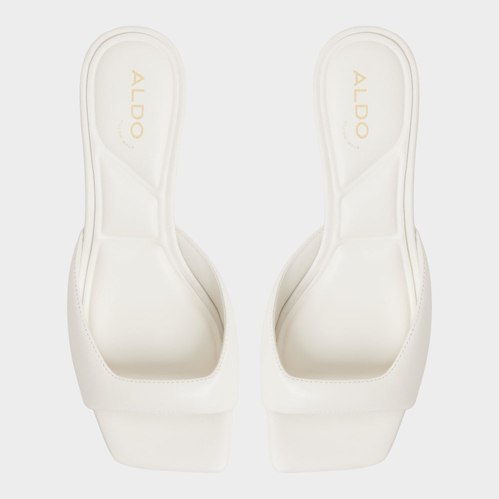 Aneky in White Bone - Heeled mule Block heel