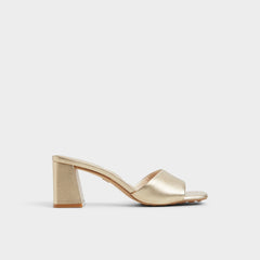 Tisha Gold Women's Heeled mules - Heeled mule Block heel