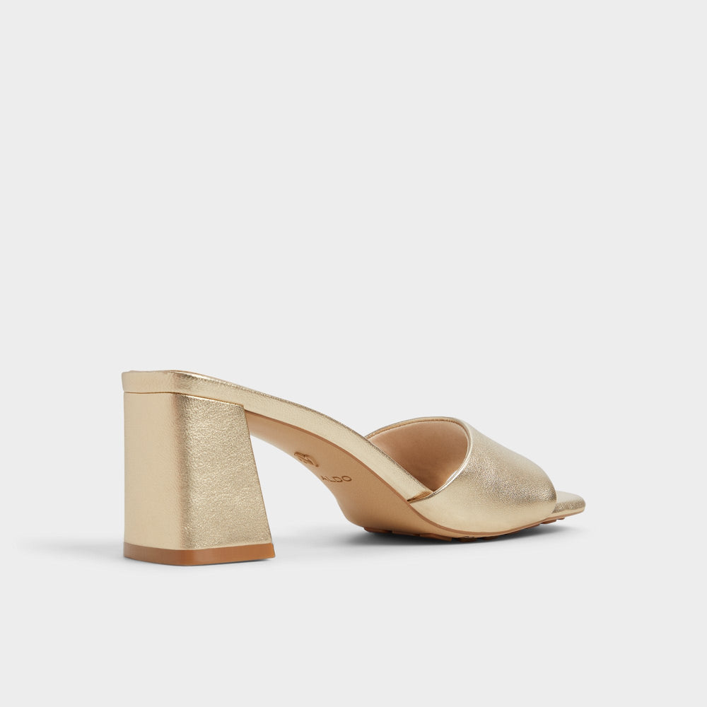 Tisha Gold Women's Heeled mules - Heeled mule Block heel