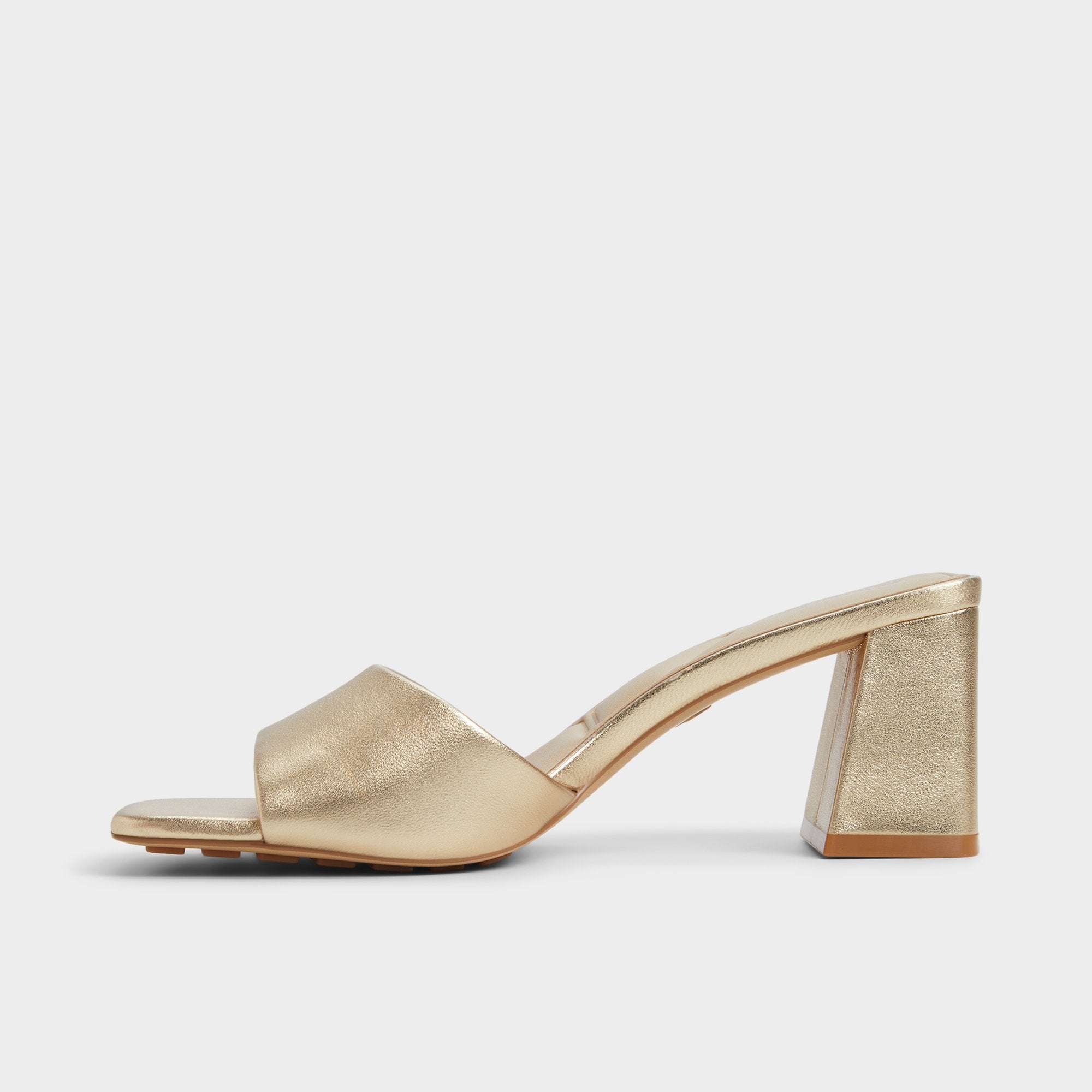 Tisha Gold Women's Heeled mules - Heeled mule Block heel