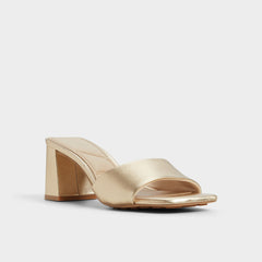 Tisha Gold Women's Heeled mules - Heeled mule Block heel