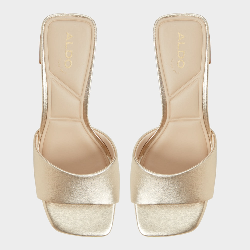 Tisha Gold Women's Heeled mules - Heeled mule Block heel