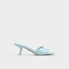Enchanting Pastel Blue Women's Heeled mules - Heeled mule Kitten heel