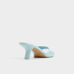 Enchanting Pastel Blue Women's Heeled mules - Heeled mule Kitten heel