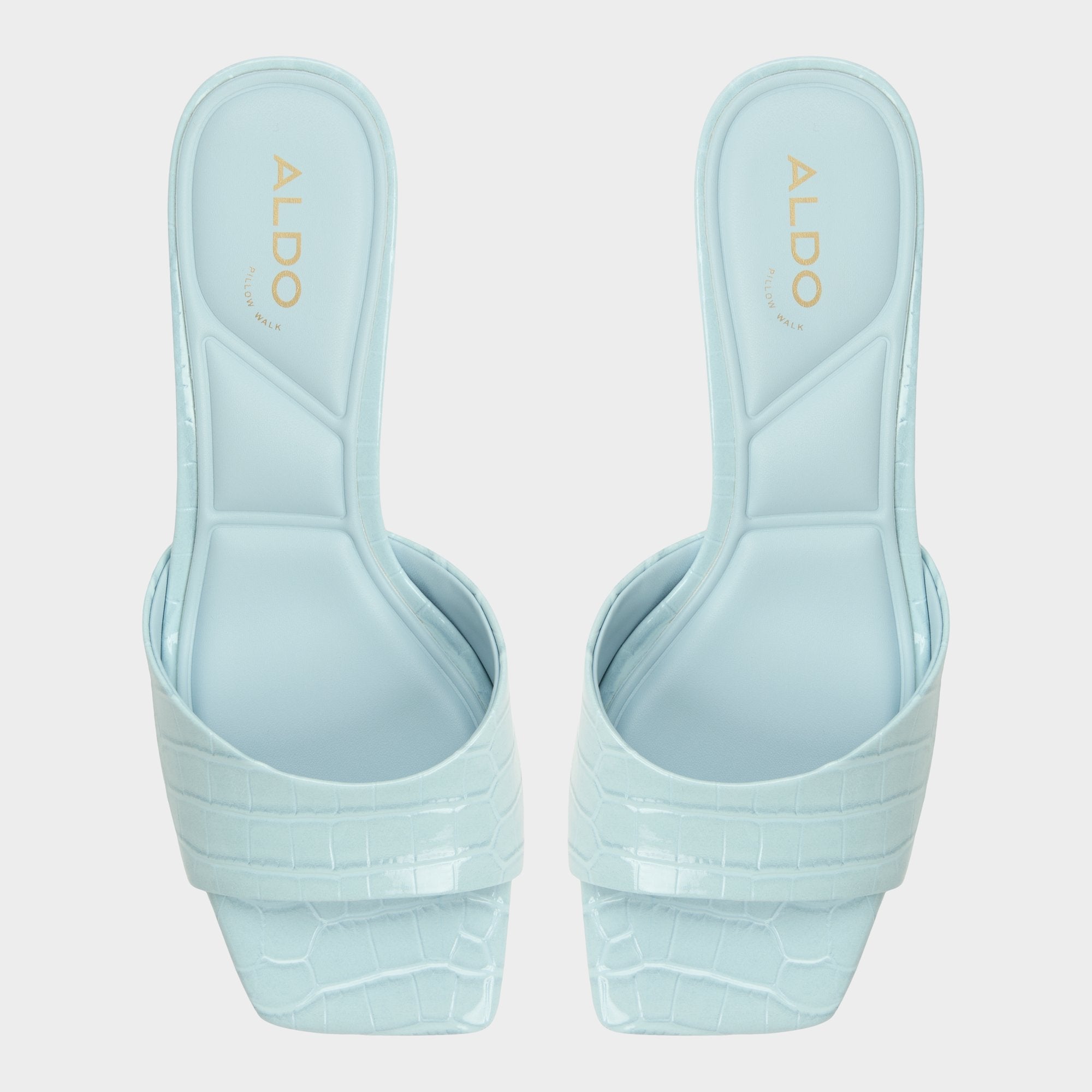 Enchanting Pastel Blue Women's Heeled mules - Heeled mule Kitten heel