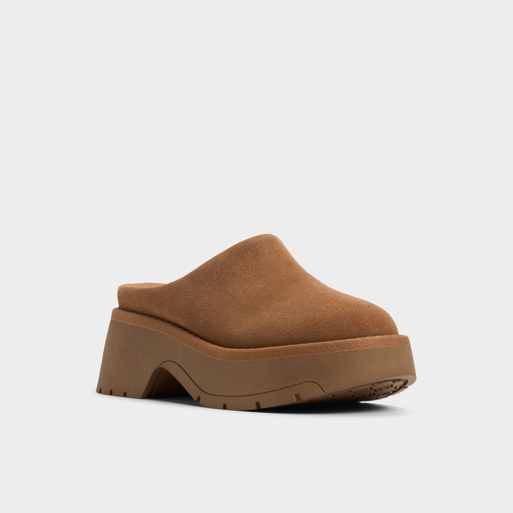Lug sole Academia Camel Women's Cold Weather Shoes - Heeled mule