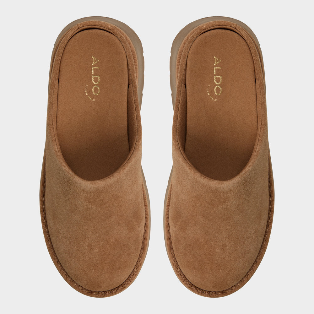 Lug sole Academia Camel Women's Cold Weather Shoes - Heeled mule