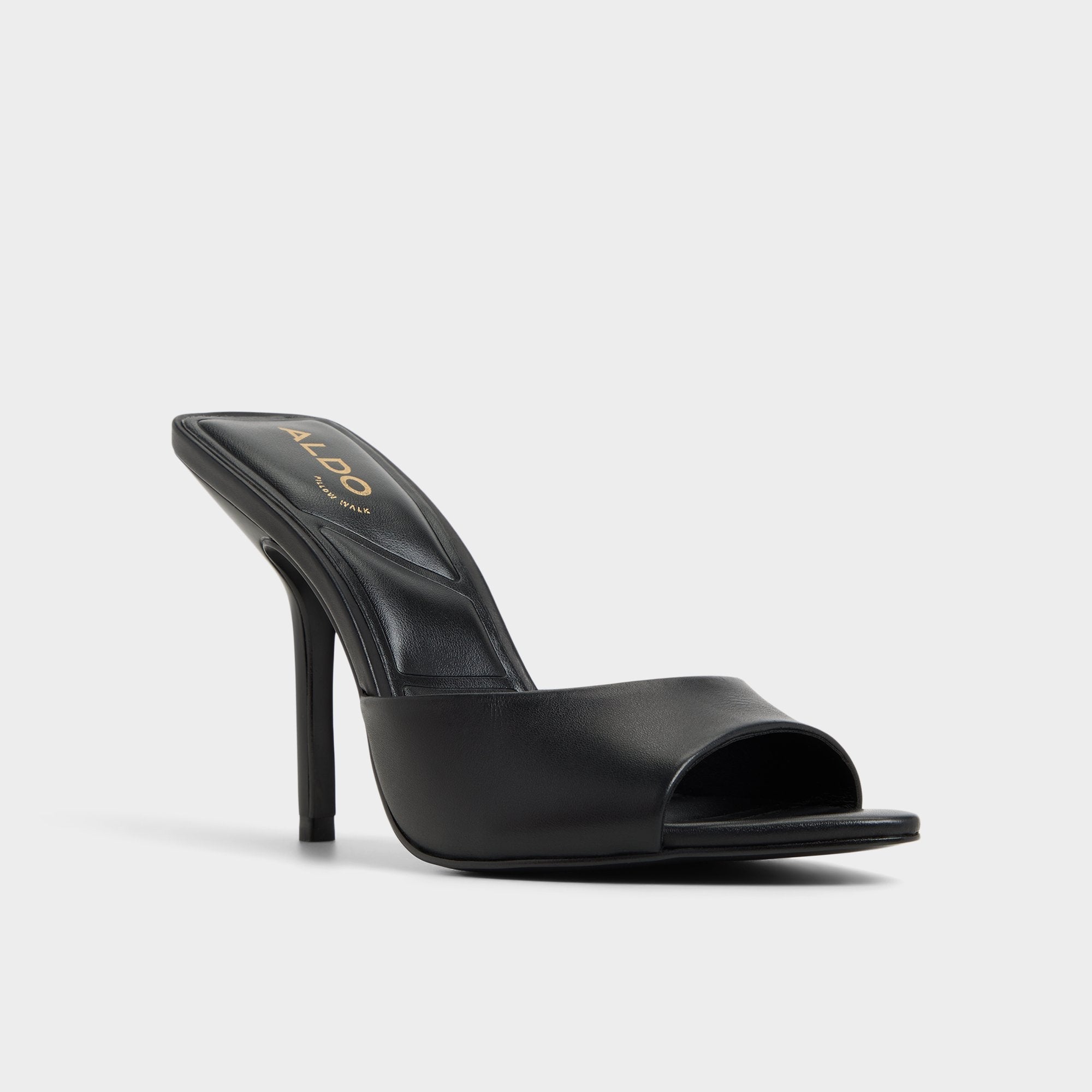 Madelan in Black - Heeled mule Stiletto heel