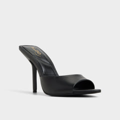Madelan in Black - Heeled mule Stiletto heel
