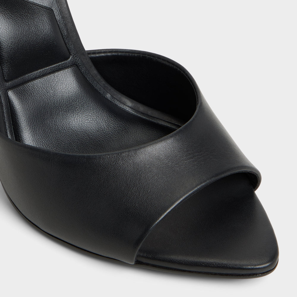 Madelan in Black - Heeled mule Stiletto heel