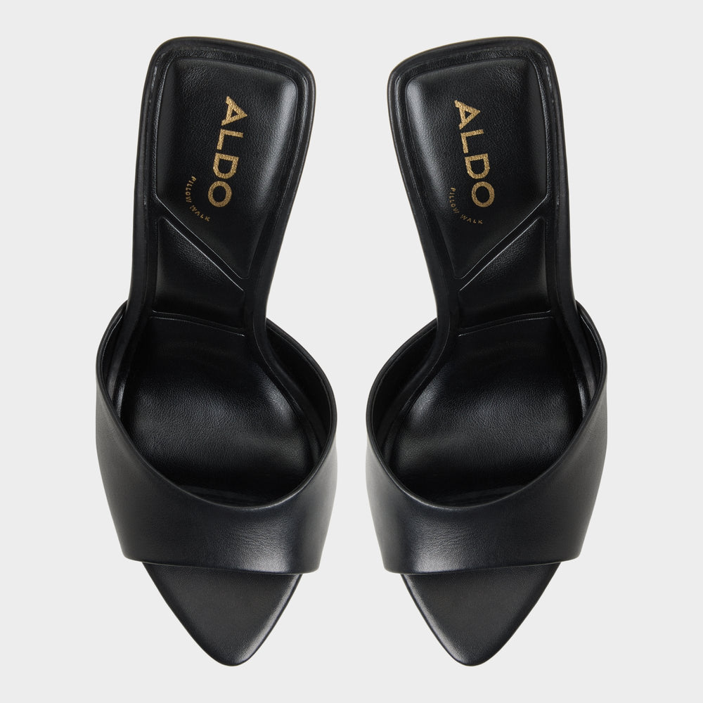 Madelan in Black - Heeled mule Stiletto heel