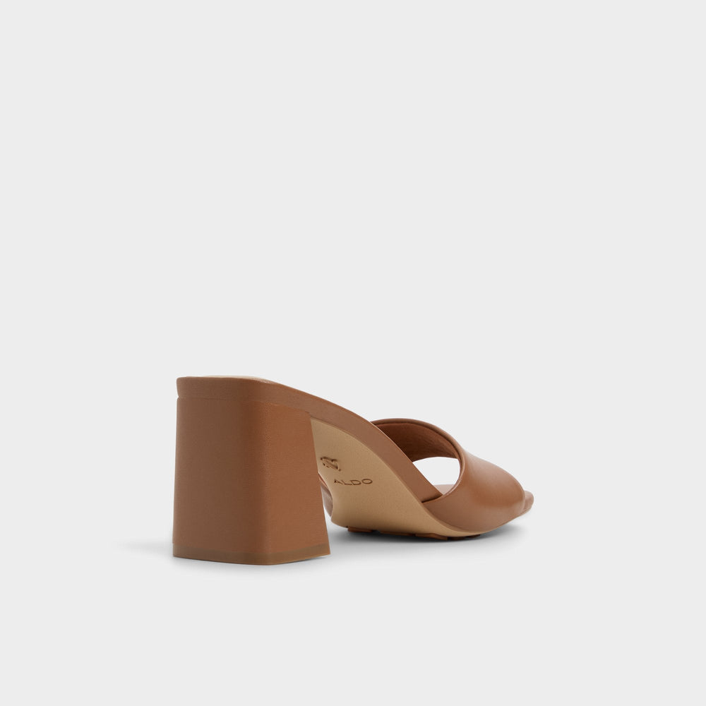 Block heel Tisha Tan Women's Heeled mules - Heeled mule