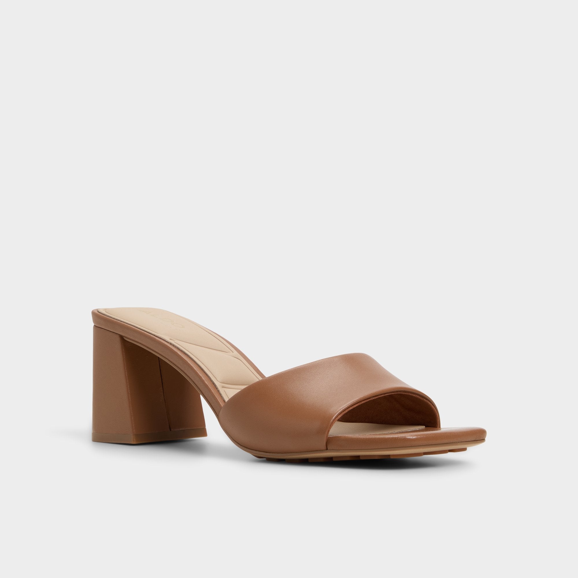 Block heel Tisha Tan Women's Heeled mules - Heeled mule