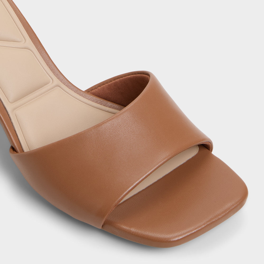 Block heel Tisha Tan Women's Heeled mules - Heeled mule