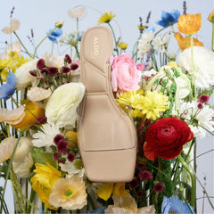 Kitten heel Enchanting Tan Women's Heeled mules - Heeled mule