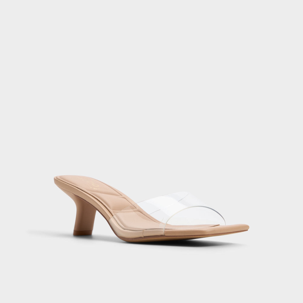 Kitten heel Enchanting Tan Women's Heeled mules - Heeled mule