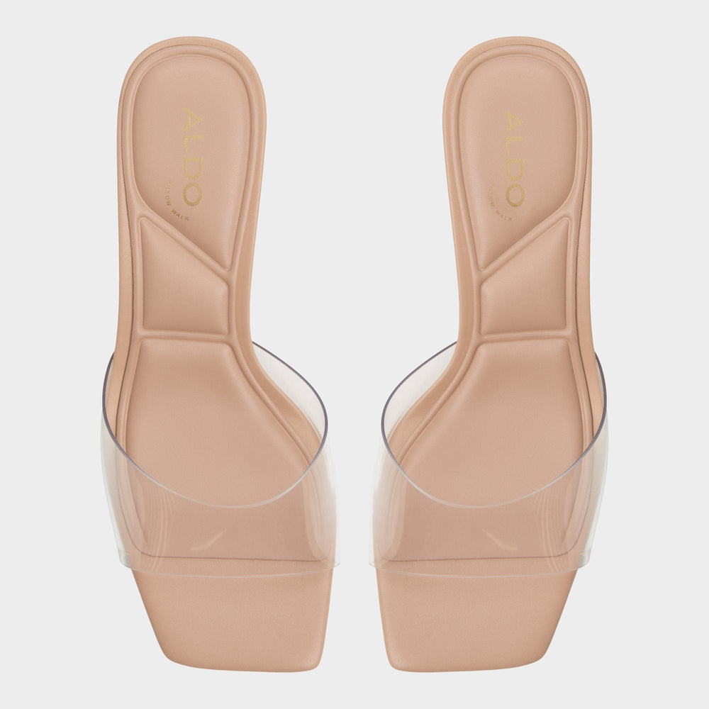 Kitten heel Enchanting Tan Women's Heeled mules - Heeled mule