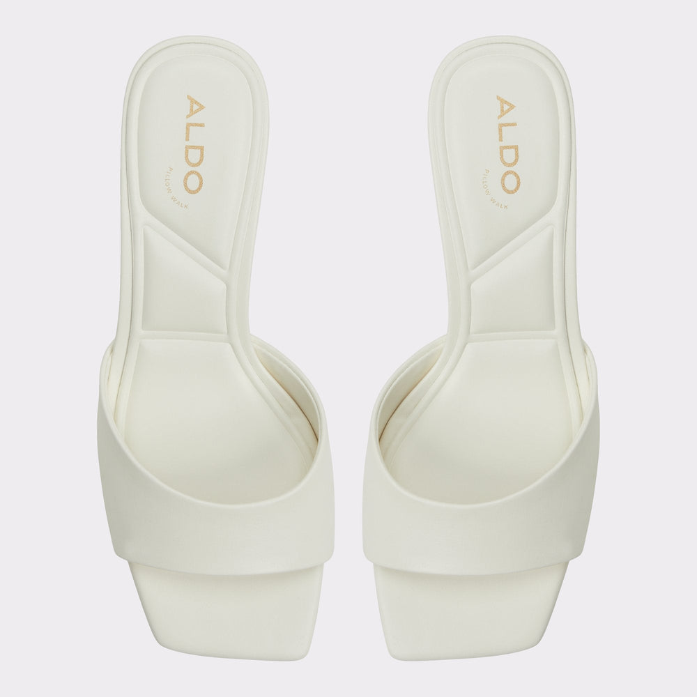 Kitten heel Enchanting White Women's Heeled mules - Heeled mule