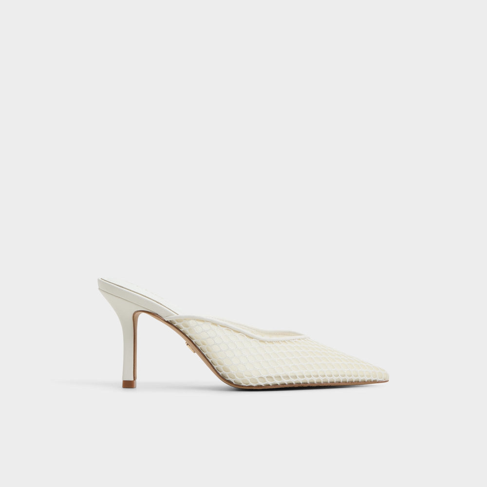 Stiletto heel Gamilia Open White Textile Mesh Women's Mesh - Heeled mule