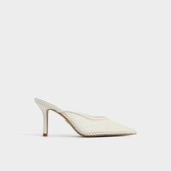Stiletto heel Gamilia Open White Textile Mesh Women's Mesh - Heeled mule
