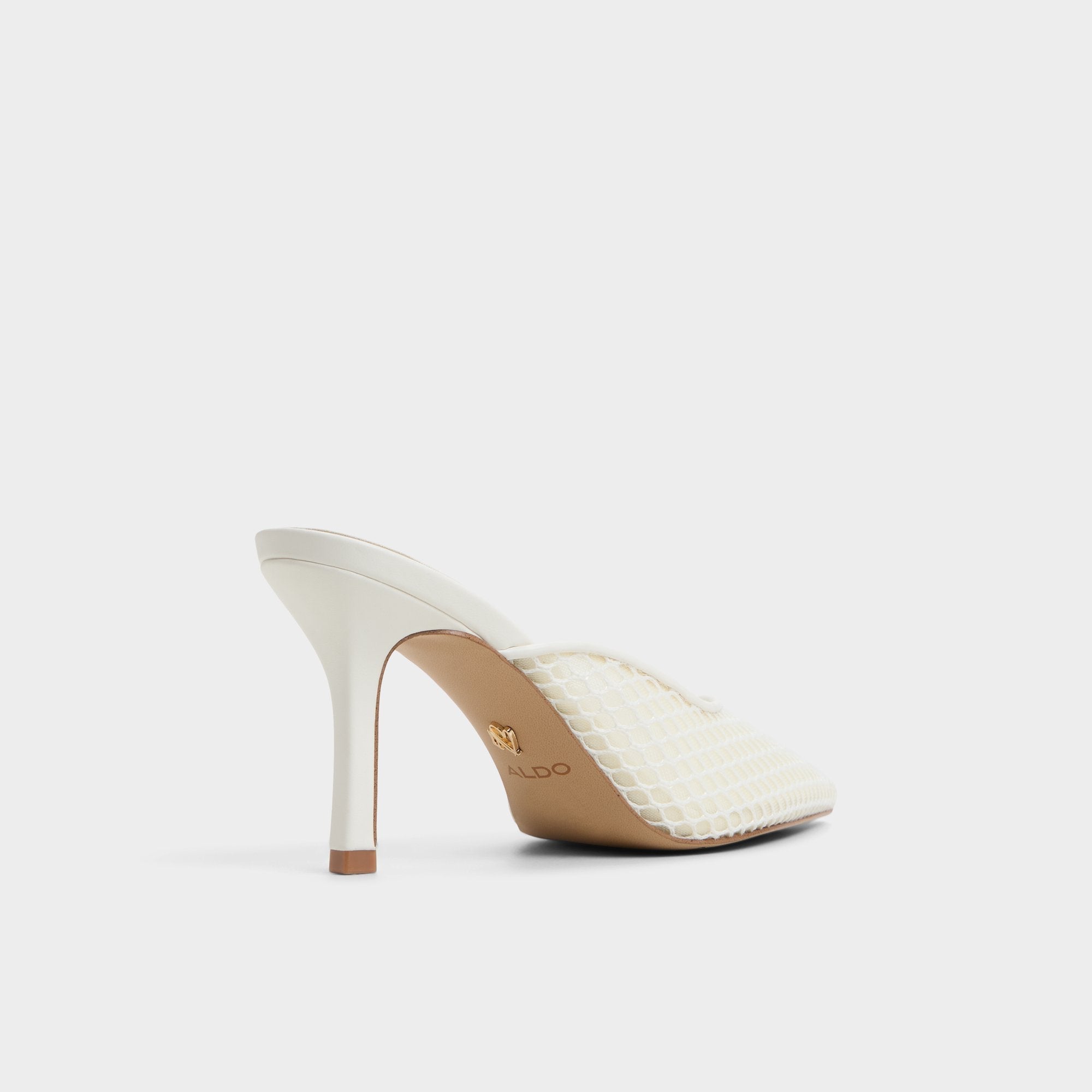 Stiletto heel Gamilia Open White Textile Mesh Women's Mesh - Heeled mule