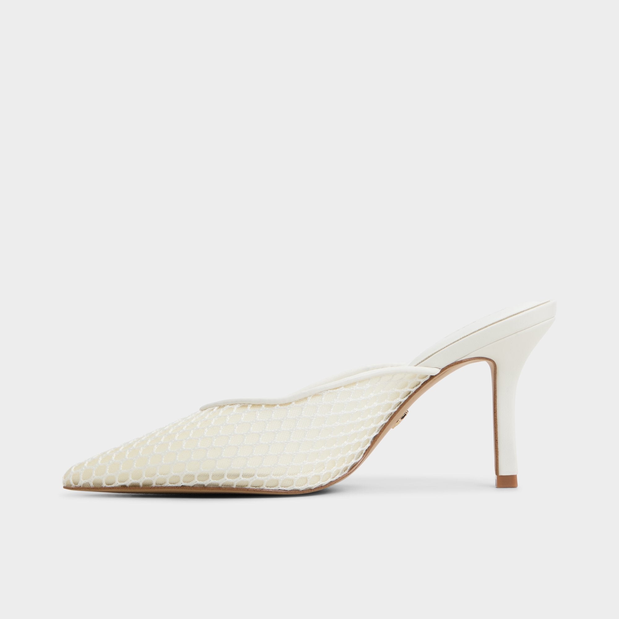 Stiletto heel Gamilia Open White Textile Mesh Women's Mesh - Heeled mule