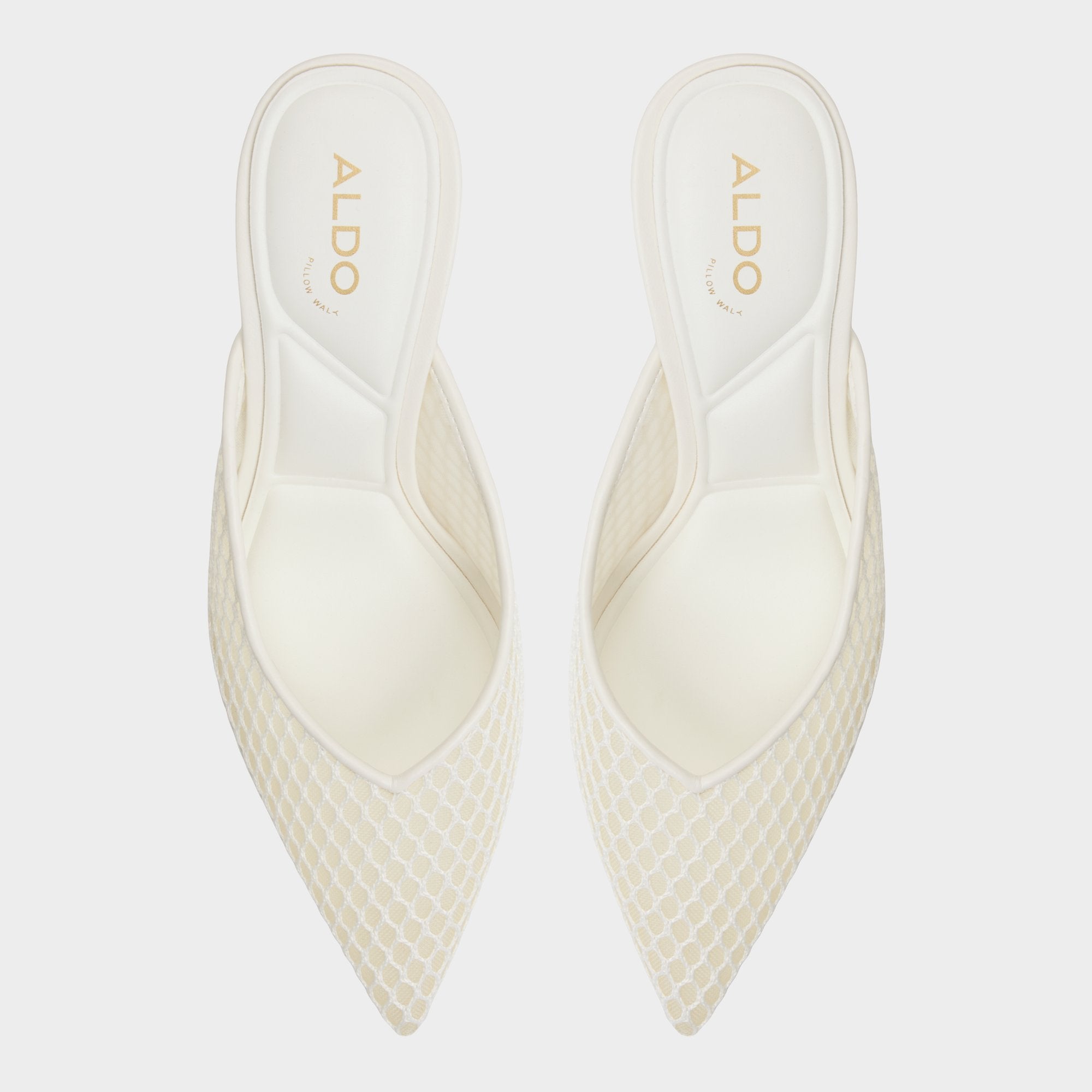 Stiletto heel Gamilia Open White Textile Mesh Women's Mesh - Heeled mule