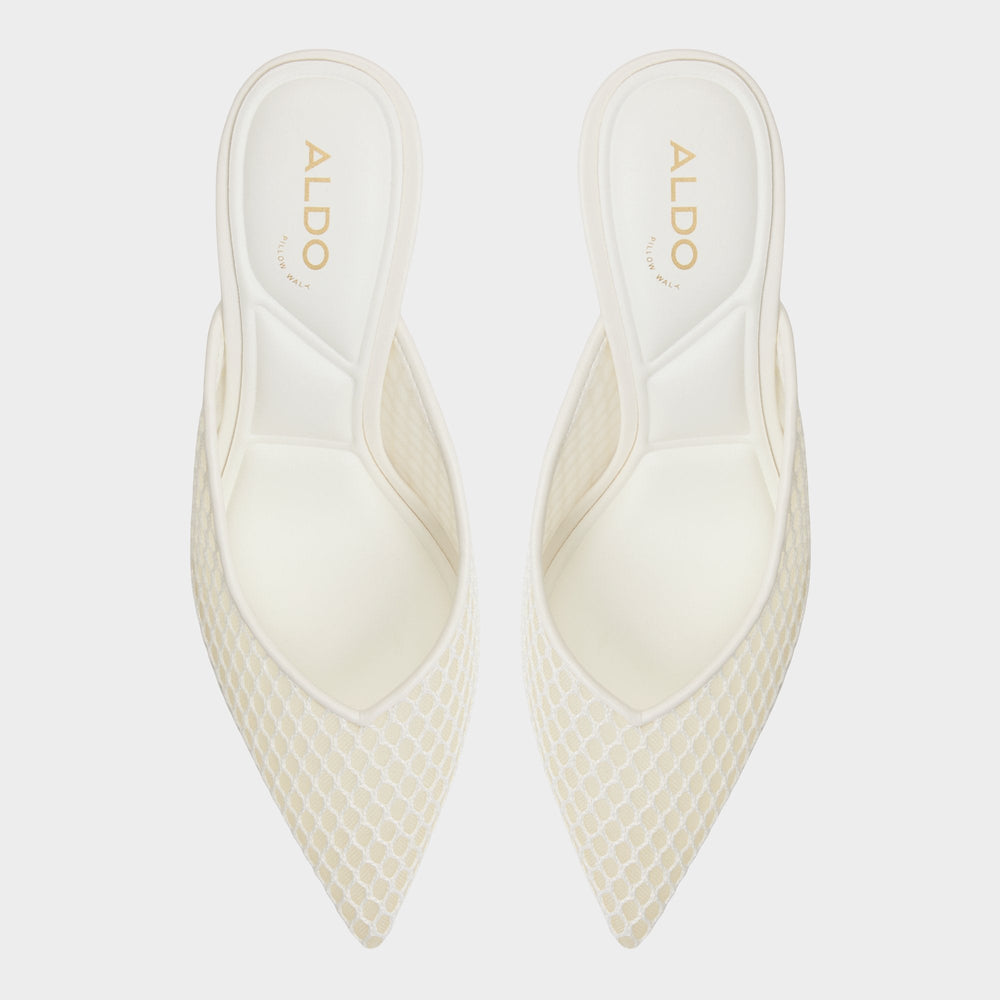 Stiletto heel Gamilia Open White Textile Mesh Women's Mesh - Heeled mule