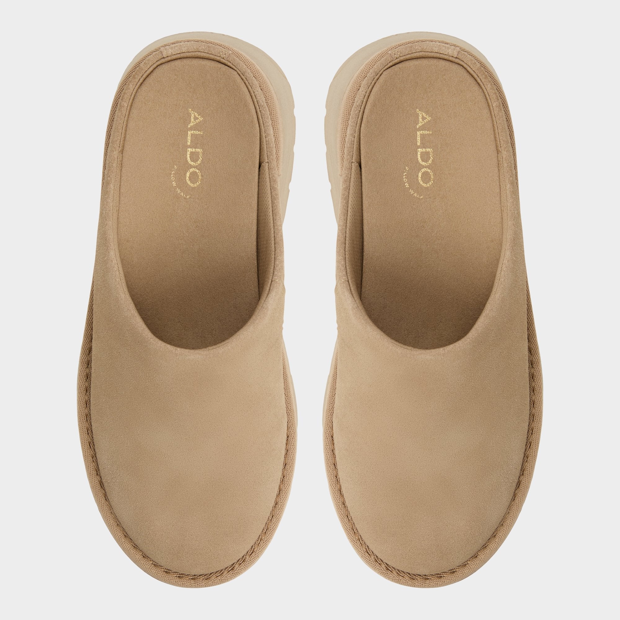 Lug sole Academia Beige Women's Cold Weather Shoes - Heeled mule