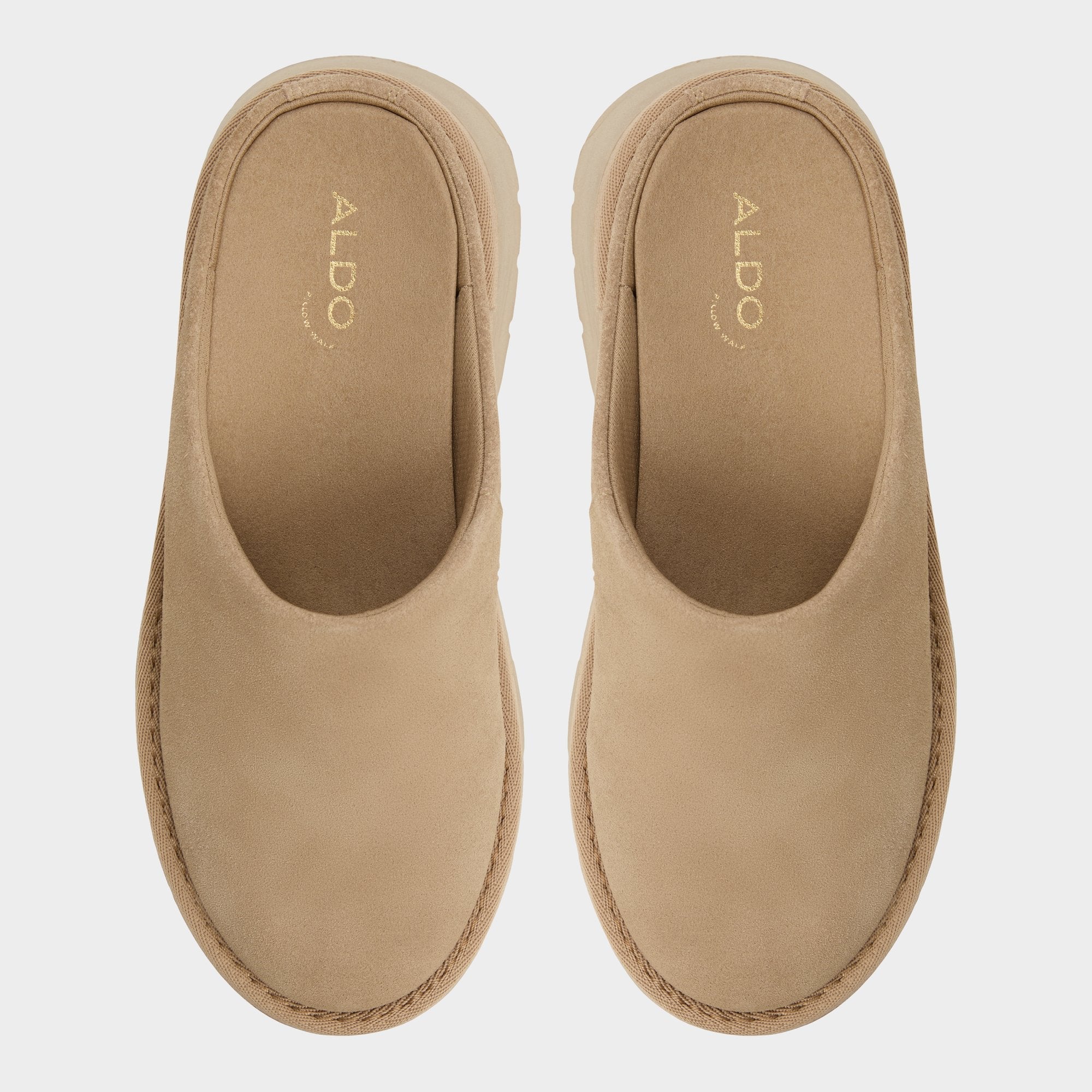 Lug sole Academia Beige Women's Cold Weather Shoes - Heeled mule